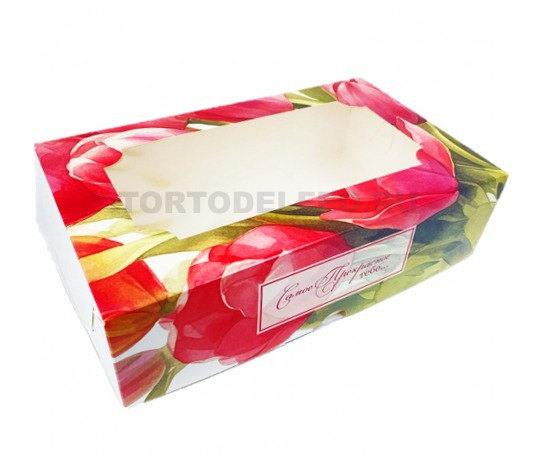 Коробка "Самой прекрасной" с окном 25*15*7см