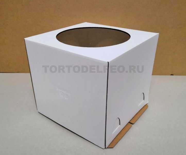 Коробка картон для торта 24*24*22 с ОКНОМ (10шт) по 67руб