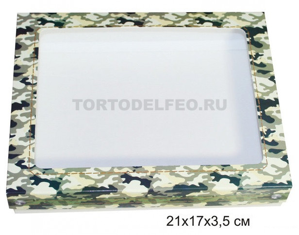 Коробочка для пряников 21*17*3,5см хаки