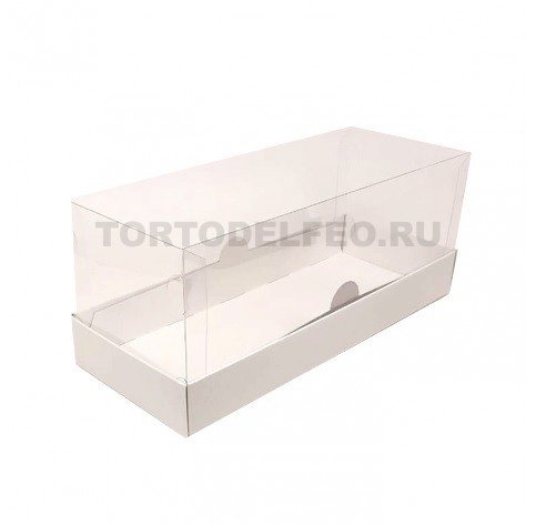 Коробка под рулет (50шт) с пластиковой крышкой Белая 30*12*12 см