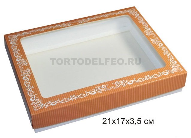 Коробочка для пряников 21*17*3,5см рыжая